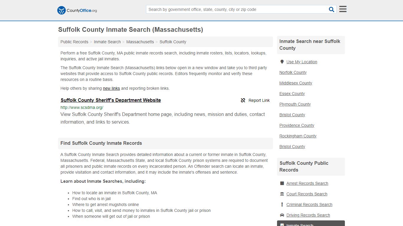 Inmate Search - Suffolk County, MA (Inmate Rosters & Locators)